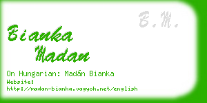 bianka madan business card